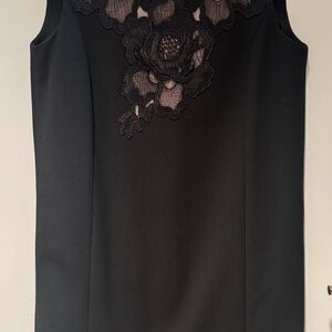 BCBGMaxAzria Black and Beige Lace Blouse